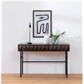 Coffee table Ulatin, dark espresso color, oak veneer/solid oak, H76x116x39cm