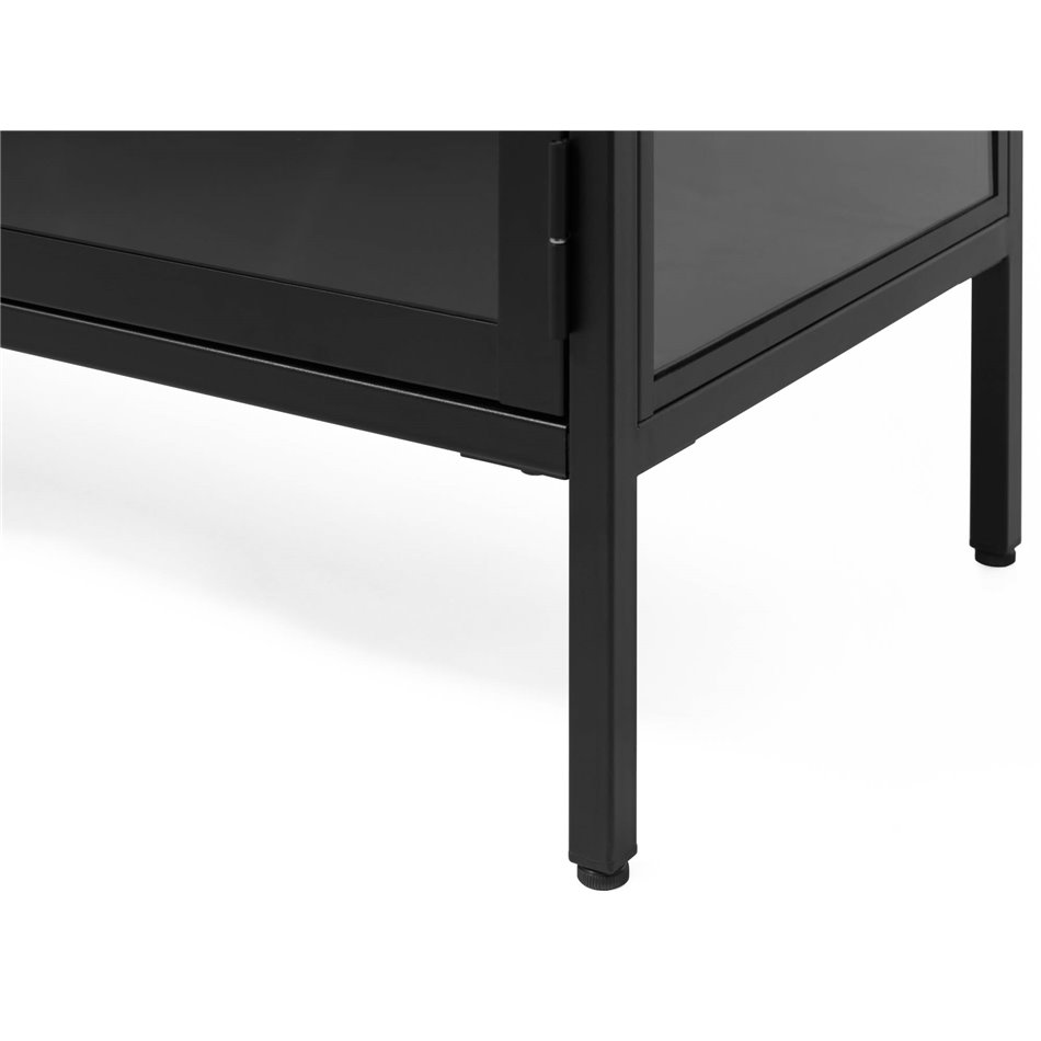 Шкаф Ukarmel, черный, сталь/закаленное стекло, H140х110х40см