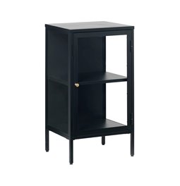Sideboard Ukarmel, black, steel/tempered glass, H85x45x40cm