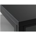 Display cabinet Ukarmel, black, steel/tempered glass, H160x58x40cm