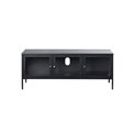 TV table Ukarmel, black, steel/tempered glass, H52x132x40cm