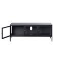 TV table Ukarmel, black, steel/tempered glass, H52x132x40cm