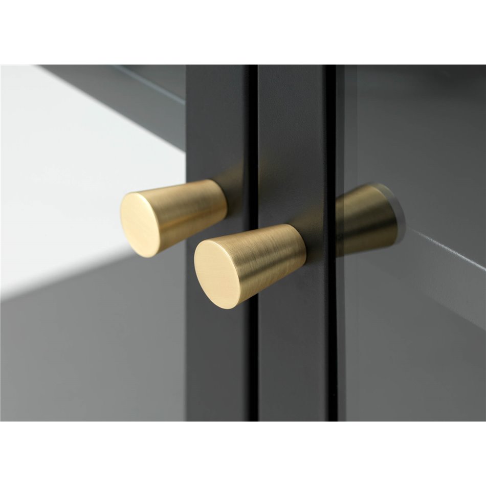 TV table Ukarmel, black, steel/tempered glass, H52x132x40cm