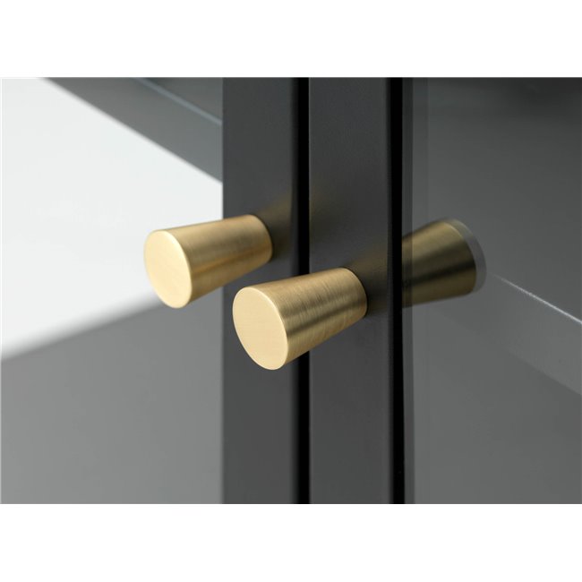 TV table Ukarmel, black, steel/tempered glass, H52x132x40cm