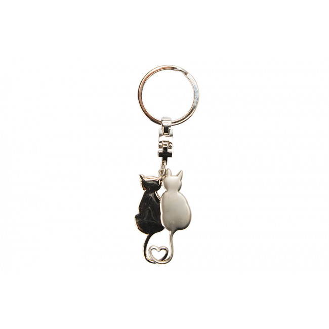 Keychain Katzenliebespaar, metal, 10cm