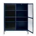 Display cabinet Unbronk, dark blue, metal/steel/glass, H140x111x40cm