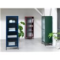 Display cabinet Unbronk, dark green, metal/steel/glass, H160x58x40cm