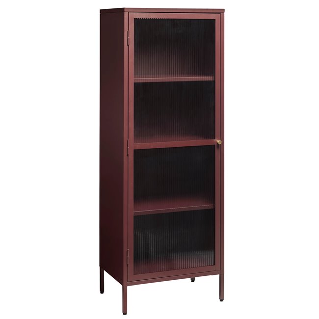 Display cabinet Unbronk, smoked oak color, metal/steel/glass, H160x58x40cm