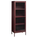 Display cabinet Unbronk, smoked oak color, metal/steel/glass, H160x58x40cm