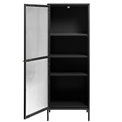 Display cabinet Unbronk, black, metal/steel/glass, H160x58x40cm