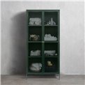 Display cabinet Unbronk, dark green, metal/steel/glass, H190x90x40cm