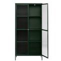 Display cabinet Unbronk, dark green, metal/steel/glass, H190x90x40cm