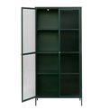 Display cabinet Unbronk, dark green, metal/steel/glass, H190x90x40cm