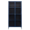 Display cabinet Unbronk, dark blue, metal/steel/glass, H190x90x40cm