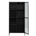 Display cabinet Unbronk, black, metal/steel/glass, H190x90x40cm