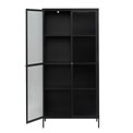 Display cabinet Unbronk, black, metal/steel/glass, H190x90x40cm