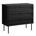 Chest of drawers Usakola, black, MDF/metal, H75x80x40cm