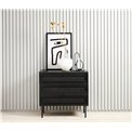 Chest of drawers Usakola, black, MDF/metal, H75x80x40cm