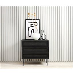Komoda Usakola, juoda sp., MDF/metalas, H75x80x40cm