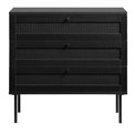 Chest of drawers Usakola, black, MDF/metal, H75x80x40cm