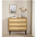 Chest of drawers Usakola, natural, MDF/metal, H75x80x40cm