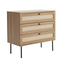 Chest of drawers Usakola, natural, MDF/metal, H75x80x40cm