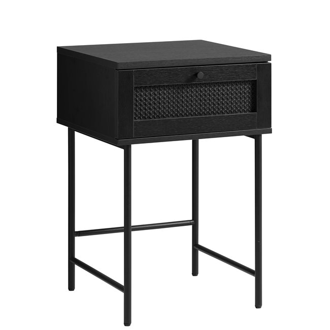 Side table Usakola, black, MDF/metal, H70x45x45cm