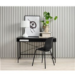 Biuro stalas Usakola, juodas, MDF/metalas, H76x120x60cm