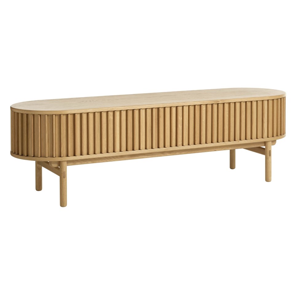TV table Ukarno, natural color, oak veneer/solid oak, H48x160x45cm