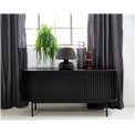 Chest of drawers Usien, black, oak veneer/solid oak, H73x160x45cm