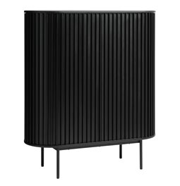 Шкаф Usien, черный, шпон дуба/массив дуба, H125х110х45см