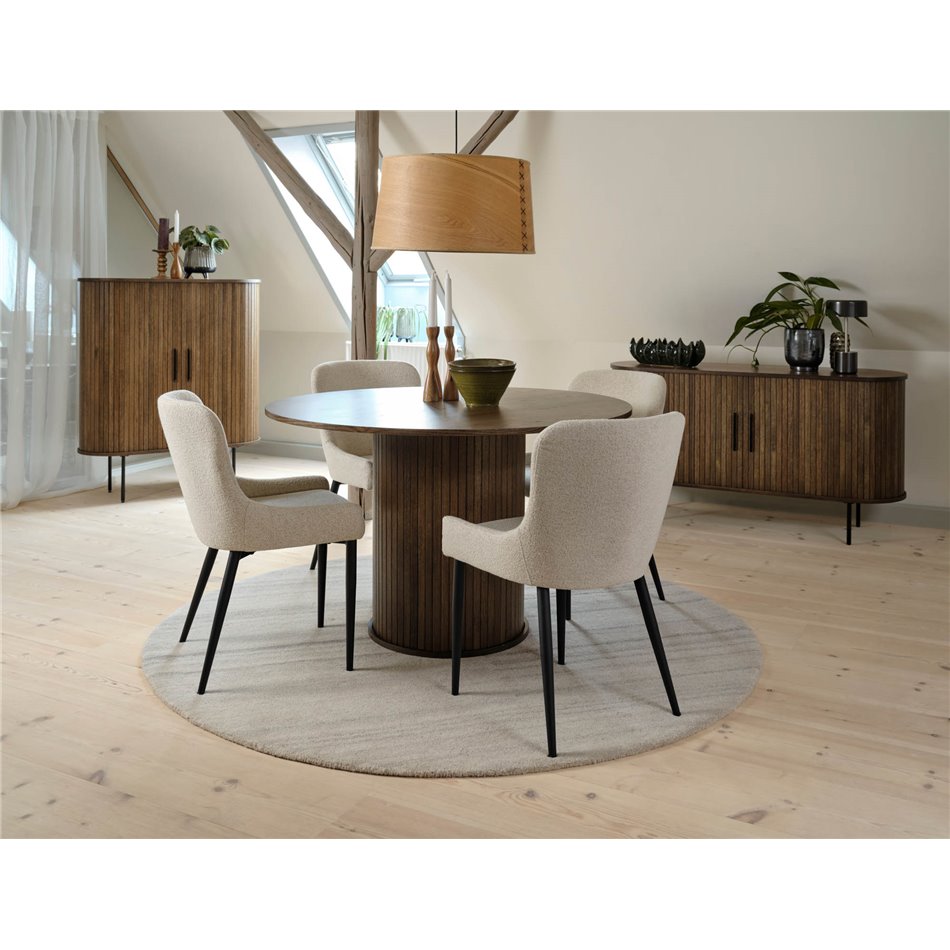 Round dining table Nola, oak veneer/MDF, D120cm H75cm