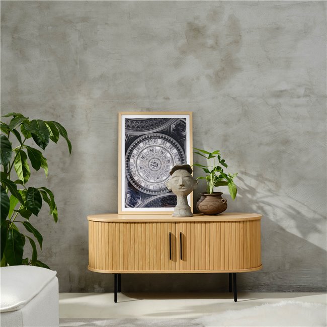 TV table Nola, natural color, metal/oak veneer/MDF, H56x120x40cm