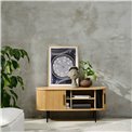 TV table Nola, natural color, metal/oak veneer/MDF, H56x120x40cm