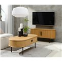 TV table Nola, natural color, metal/oak veneer/MDF, H56x120x40cm