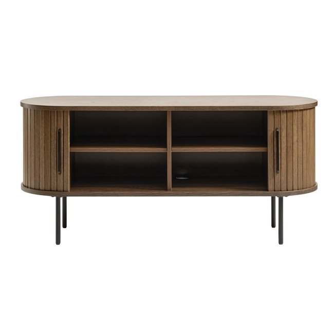 TV table Nola, smoked oak color, metal/oak veneer/MDF, H56x120x40cm