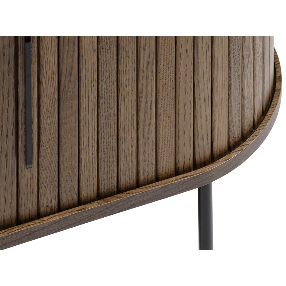 TV table Nola, smoked oak color, metal/oak veneer/MDF, H56x120x40cm