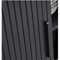 TV table Nola, black, metal/oak veneer/MDF, H56x120x40cm