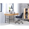 Desk Nola, natural/black, metal/oak veneer/MDF, H75x120x60cm