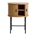 Side table Nola, natural color, metal/oak veneer/MDF, H70x50x40cm