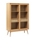 Витрина Ubarali, натурального цвета, шпон дуба/MDF/стекло, H160x110x40см