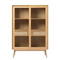 Витрина Ubarali, натурального цвета, шпон дуба/MDF/стекло, H160x110x40см