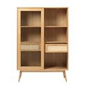 Витрина Ubarali, натурального цвета, шпон дуба/MDF/стекло, H160x110x40см