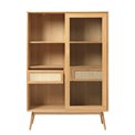 Витрина Ubarali, натурального цвета, шпон дуба/MDF/стекло, H160x110x40см
