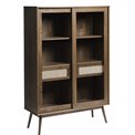 Витрина Ubarali, темно-тонированная дуба/MDF/стекло, H160x110x40см
