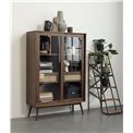 Витрина Ubarali, темно-тонированная дуба/MDF/стекло, H160x110x40см