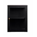 Display cabinet Ukarmel, black, steel/tempered glass, H60x45x25cm