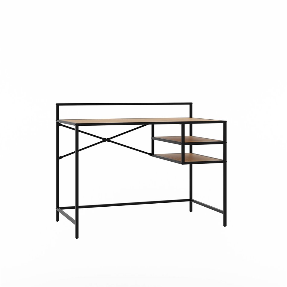 Office table Unaltino, natural/black, MDF/steel, H88x110x57cm