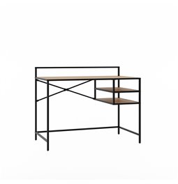 Biuro stalas Unaltino, natūralios/juodos sp., MDF/plienas, H88x110x57cm