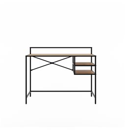 Biuro stalas Unaltino, natūralios/juodos sp., MDF/plienas, H88x110x57cm